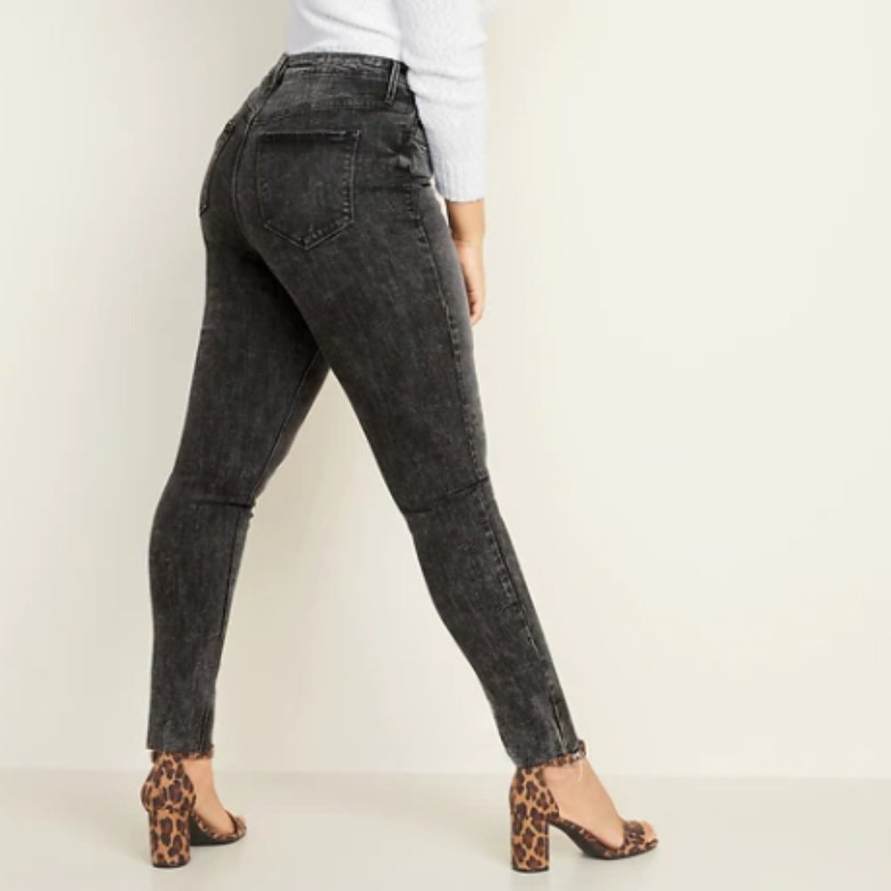 Old Navy Rockstar Super Skinny Low/Mid Rise Jeans - Smokey Charcoal Size 10 TALL